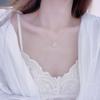 Lucky Clover Necklace Women's Light Luxury Niche Opal Clavicle Chain Summer Leaf Strength Chain