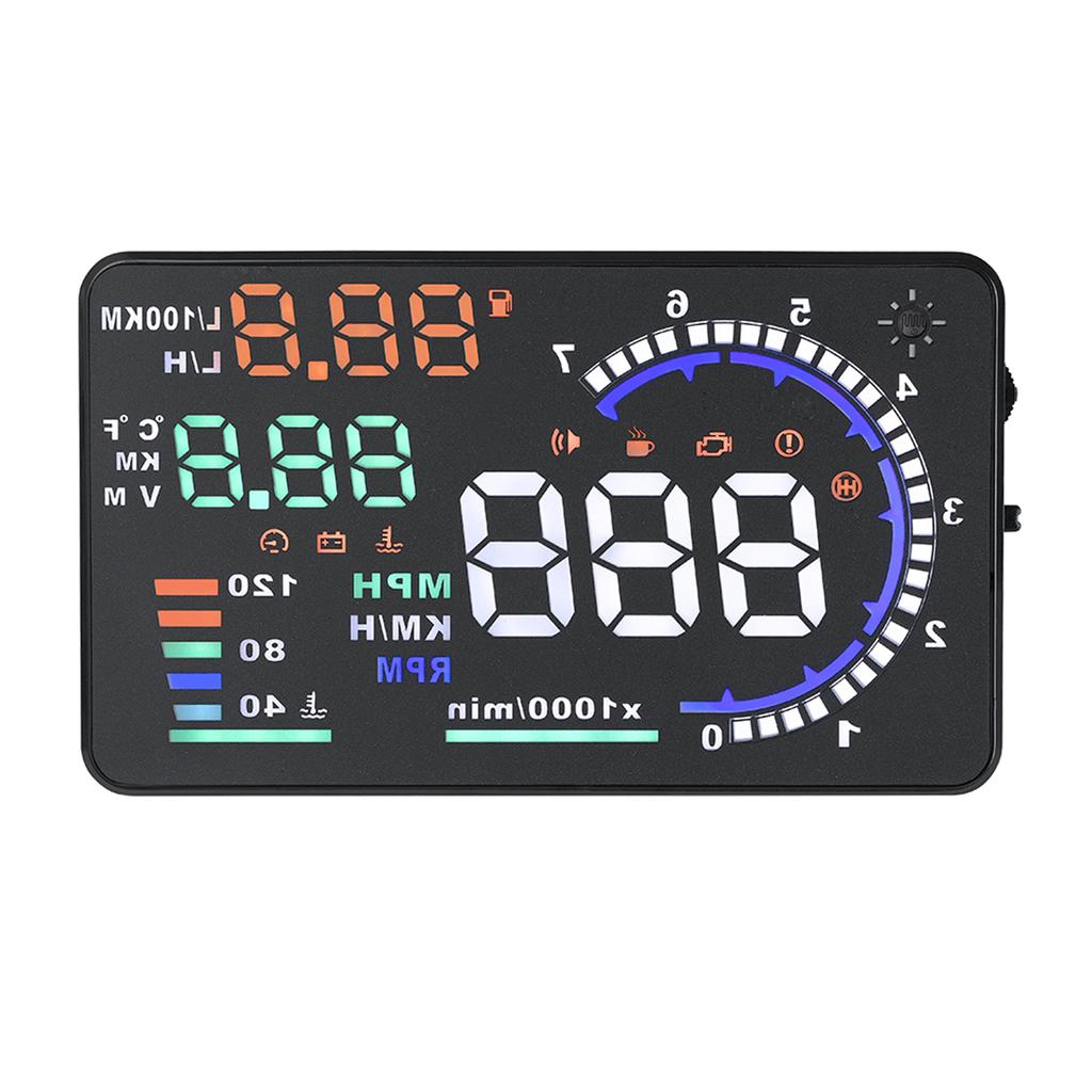 A8 5.5   OBD II Автомобильный HUD-дисплей Автомобильное лобовое стекло Отражающий экран Отображение скорости