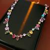 Zircon Zircon Necklace Bracelet Eariings Colorful Fashion Jewelry Accessory  Prom