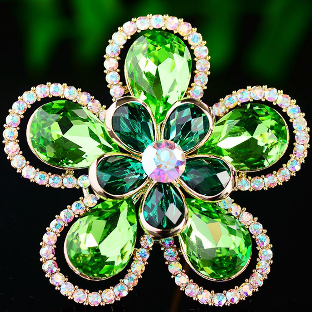 Flower Rhinestone Brooches Womens Fashion Crystal Brooch Pin Accessories Jewelry