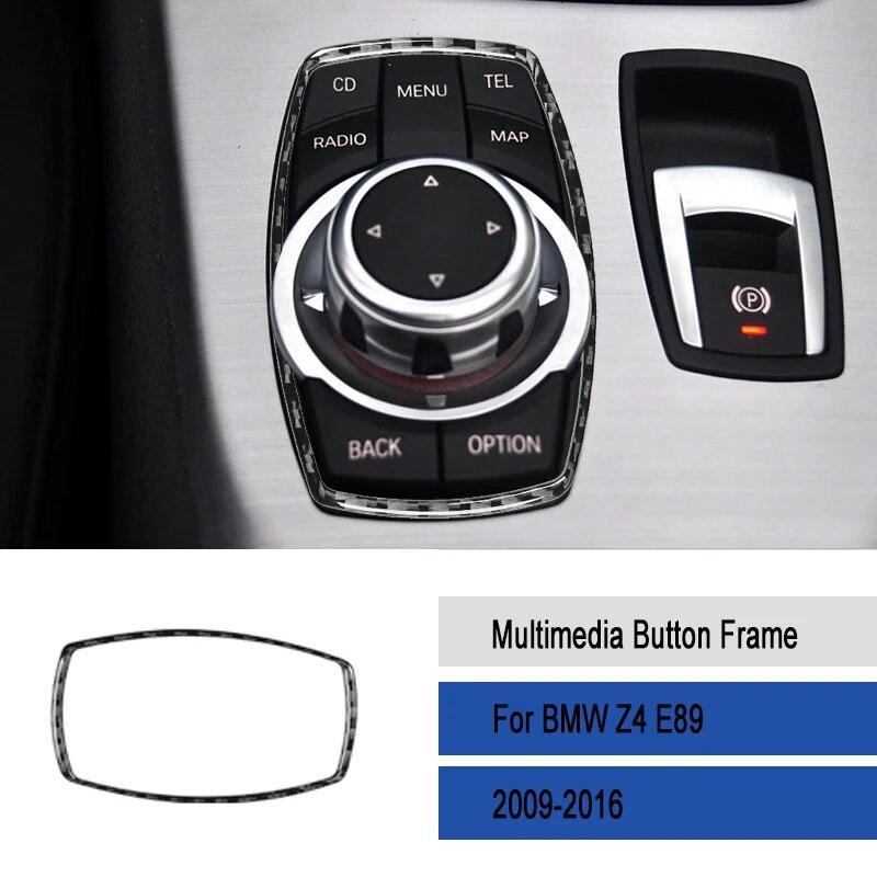 Углеродное волокно автомобиля декоративная мультимедийная кнопка рамка наклейка для BMW Z4 E89 2009-2016 авто аксессуары для интерьера