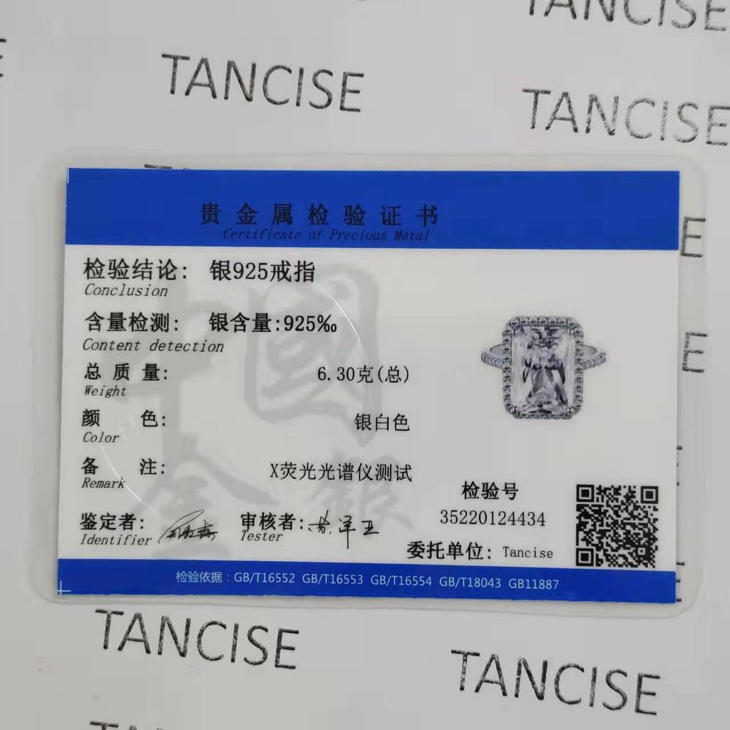 Tancise Women Classic 925 Sterling Silver Zircon Ring Ladies Jewelry Wedding Promise Party Gift