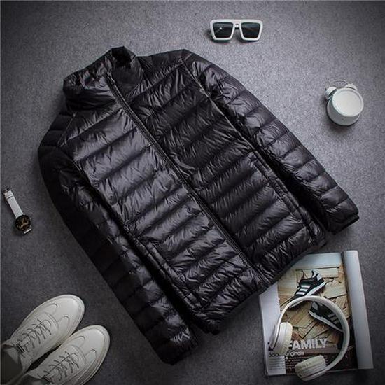 Мужская облегченная куртка-пуховик — распродажа на межсезонье, большой размер, модная и тонкая для зимы.