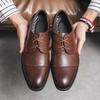 Мужские туфли-дерби из черной кожи, коричневые деловые туфли для офиса, смокинга, свадебные блейзеры, туфли-седла, большие размеры