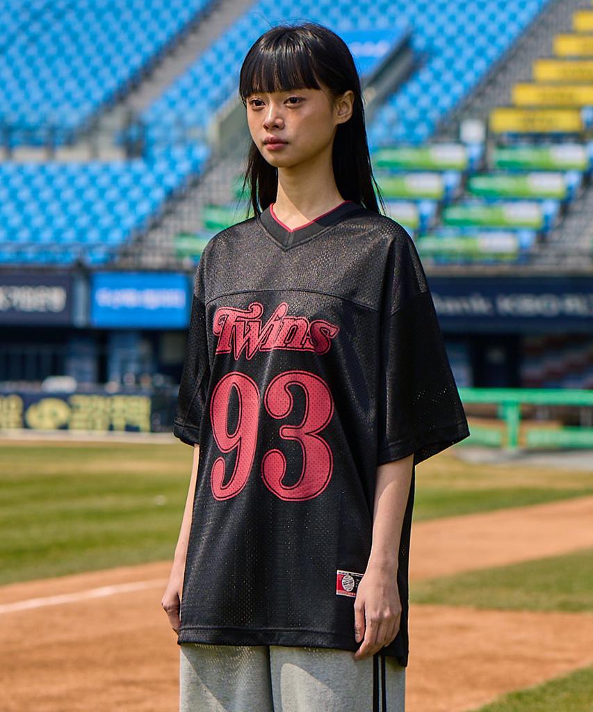 1993STUDIO [Lg Twins X 1993 Studio] 93 Пробивной Футболка с Большим Логотипом_Черный