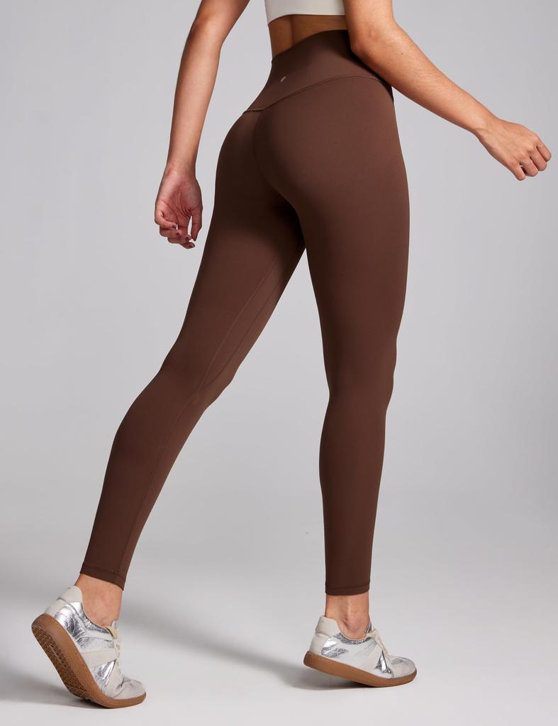 CRZ YOGA Компрессионные укороченные леггинсы для йоги, Азиатский кофейный размер L, Женские леггинсы, Брюки с высокой посадкой, Ноги, Butterluxe, Посадка, Шаговый шов 24 дюйма/60 см, Коричневый,
