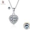 Твердое настоящее ожерелье из муассанита с огранкой сердца в 1 карат для женщин, стерлинговое серебро 925 пробы, сверкающее свадебное вечерние ювелирные изделия