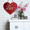 2D Valentine's Day Love-shaped Wooden Sign