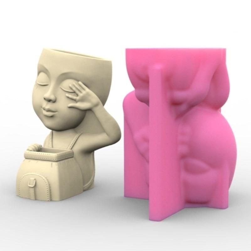 Silicone Flowerpot Mold Silicone Vase Mold Concrete Molds Pencil Holder Moulds Suitable for Succulent