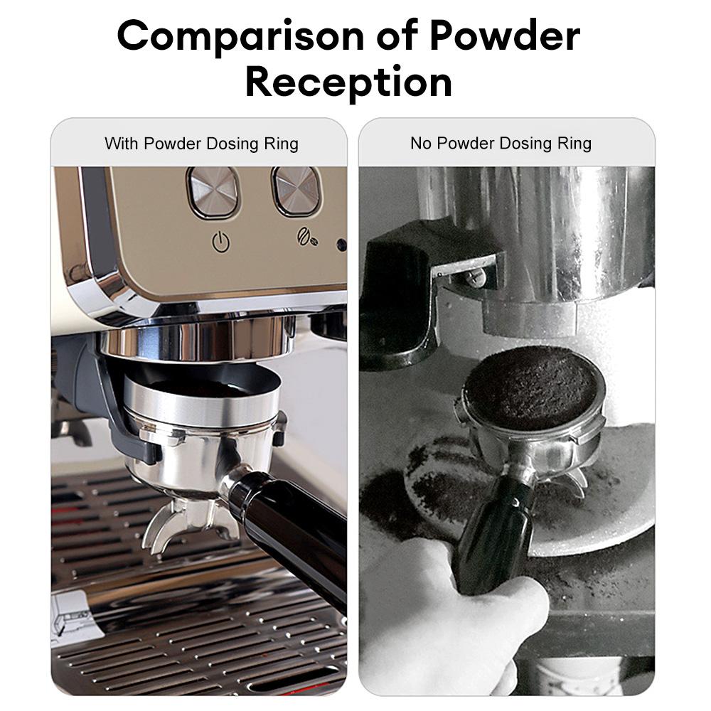 Кольцо для дозирования кофе эспрессо 51/58 мм, сменное кольцо-ловушка для кофейного фильтра для эспрессо, приемное кольцо для порошка