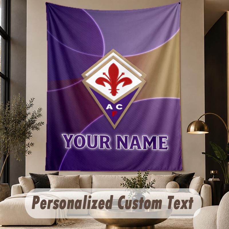 Custom Text Tapestry Fiorentina FC Print Wall Tapestry Indoor Living Room Wall Decor