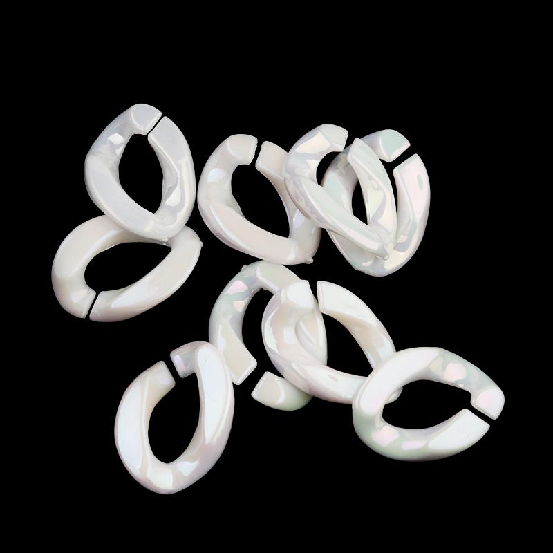 20pcs Ins Retro Rainbow Buckle Acrylic Long Chain Beads For Men Women Curb Cuban Link Jewelry Making DIY Bracelet Necklace