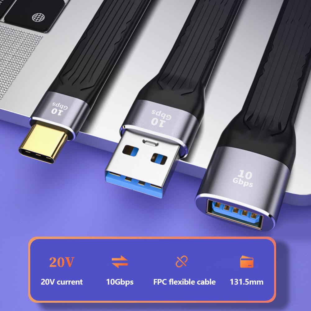 USB A на Type C PD быстрая зарядка USB3.1 высокоскоростной жесткий диск 10 Гбит/с передача 13 см зарядка ультра-короткий портативный кабель данных