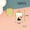 10PCS Alloy Cartoon Cat DIY Accessories Drip Oil Bag Clothing Keychain Jewelry Head Hand Rope Pendant Handmade Accessories