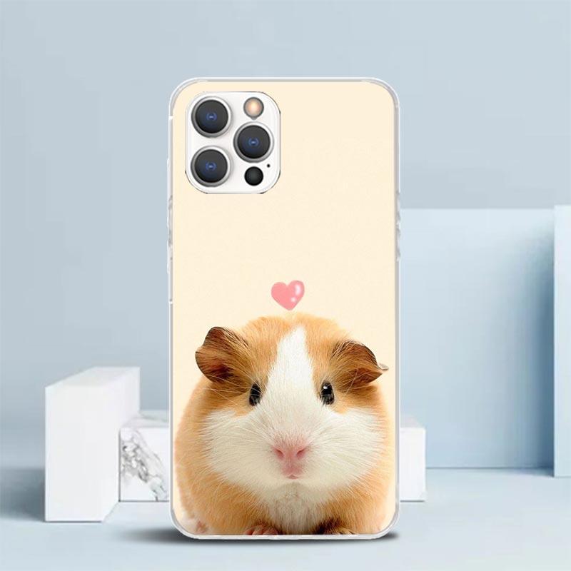 Милый Милый Хомяк Питомец Чехол для Телефона Для IPhone 16 17 Air 16E 15 14 Plus 13 Mini 12 11 Pro Max 7 8 + SE 2020 Мягкий ТПУ Задняя Крышка 1