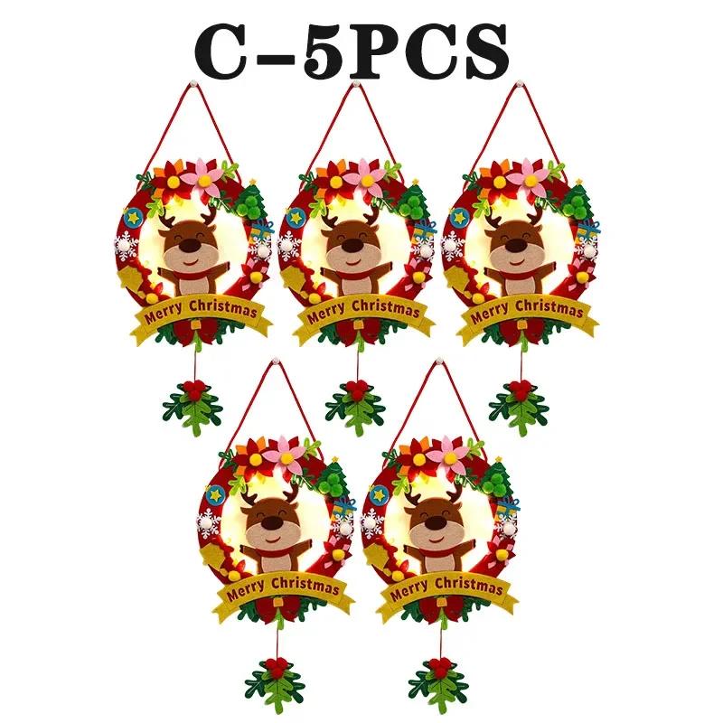 DIY Christmas Wreath Craft Kit for Kids with Light Up Decorations Create Your Own Lighted Holiday Ornament for Christmas Decor