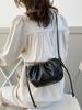 Fashion Women Shoulder Bag New Arrival Crossbody Bag Female Solid Color Pleated Design Ladies Bag Mini Zipper Cloud Bag For Girl