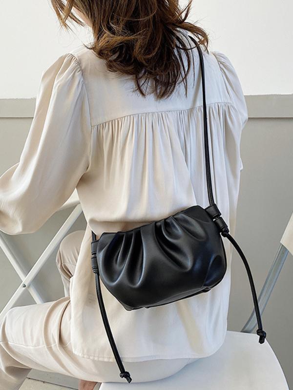 Fashion Women Shoulder Bag New Arrival Crossbody Bag Female Solid Color Pleated Design Ladies Bag Mini Zipper Cloud Bag For Girl