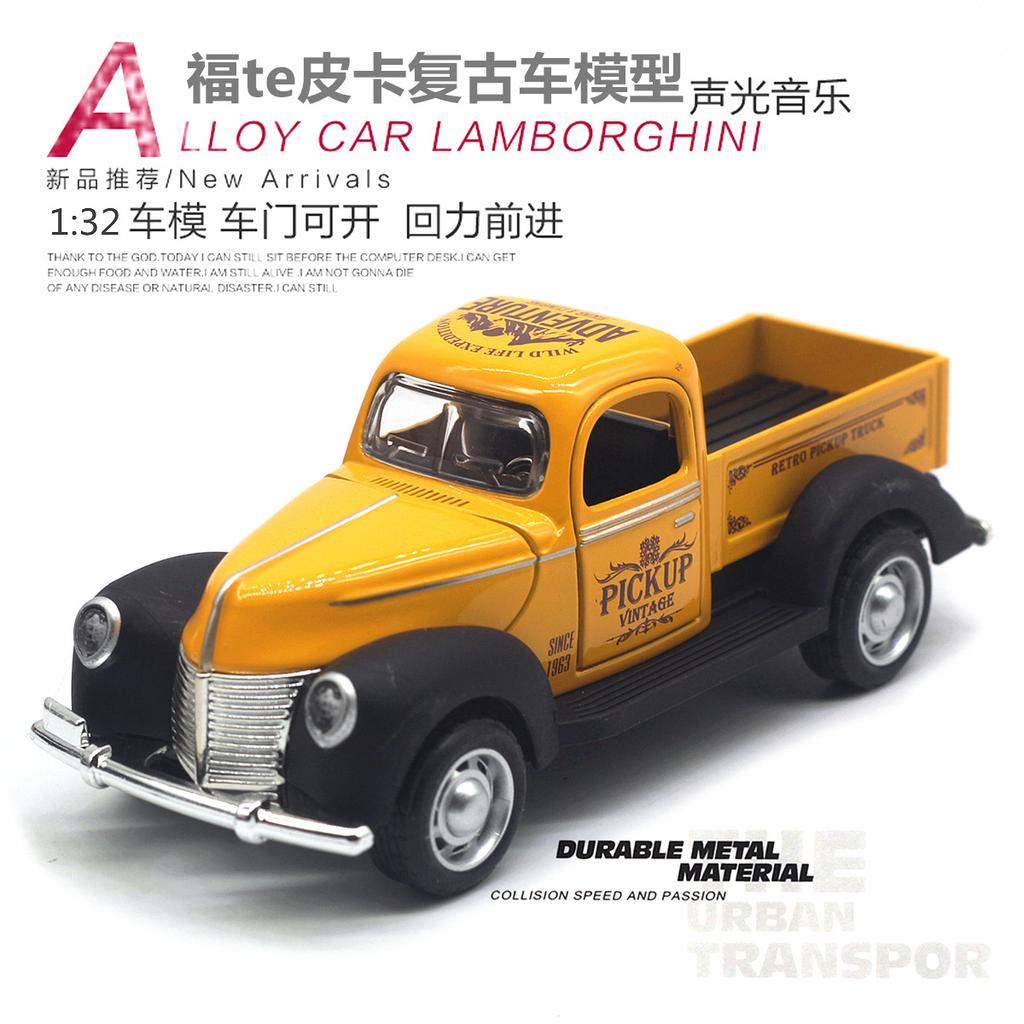 1:32 Gold Fute 3 Pickup Classic Classic Car Simulation Model Sound And Light