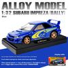 1/32 Scale Subaru Impreza Rally Alloy Racing Model Open Door Desk Ornament Sound Light Children's Toys Boy Gift