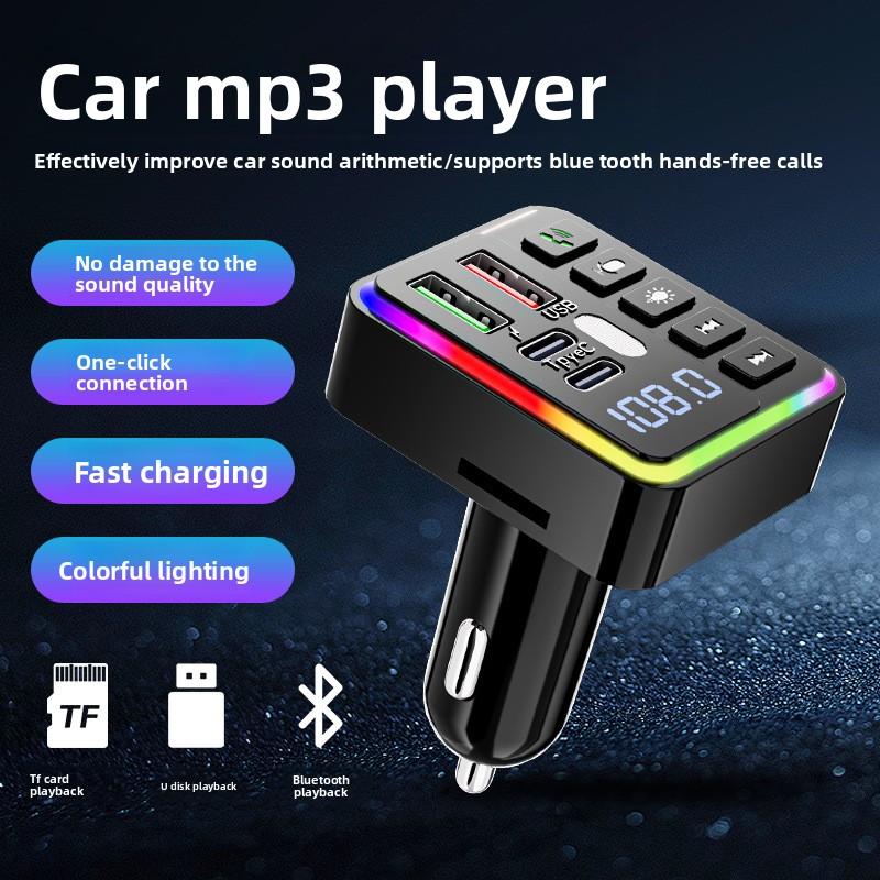 Автомобильный MP3 Bluetooth 5.0 FM-передатчик Двойной USB 3.1A PD Type-C Быстрая зарядка Цветная подсветка Салонные аксессуары Комплект плеера