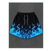 Shorts Fire Flame White Blue Green 3D Print Training Muay Thai Kickboxing Boxing MMA Unisex Sport Gym Fitness Workout Quick Dry Elastic Waist