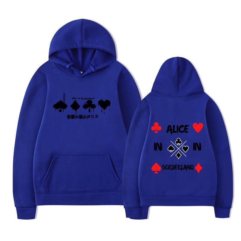 Alice In Borderland Hoodies Men Cartoon Cards Sweatshirt Vintage Unisex Pullover Men Graphic Hoody Oversize Clothing