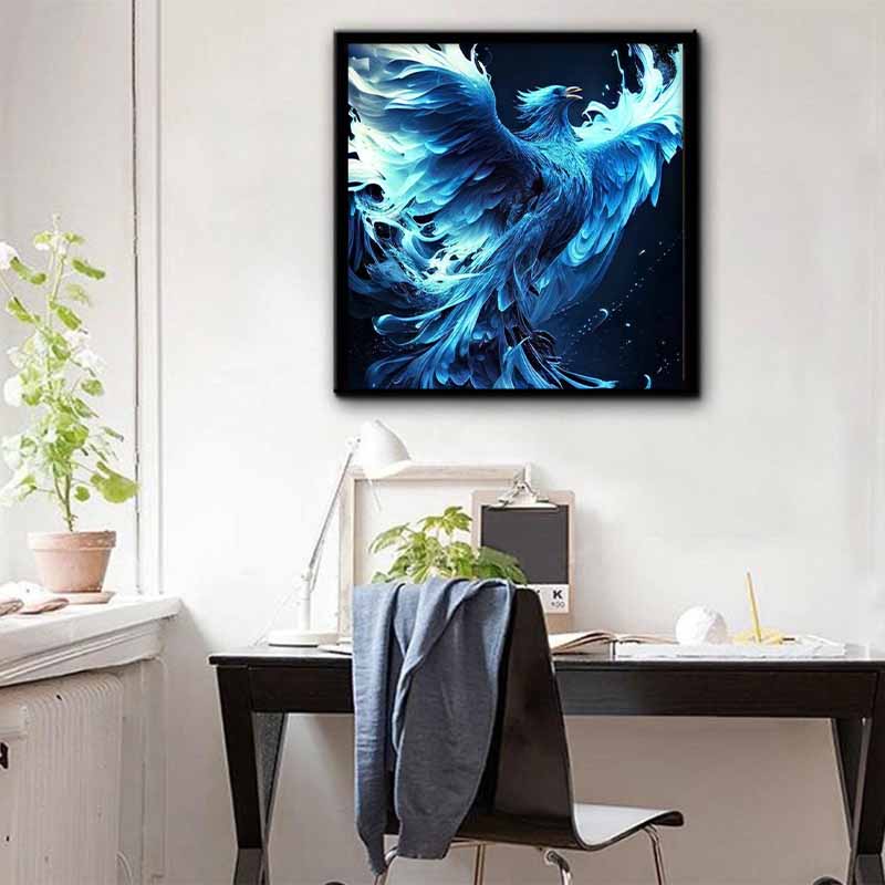Новое поступление 5D DIY Полный круг Алмазная мозаика «Синий Огненный Феникс» Вышивка Крестиком Декор для дома Подарок
