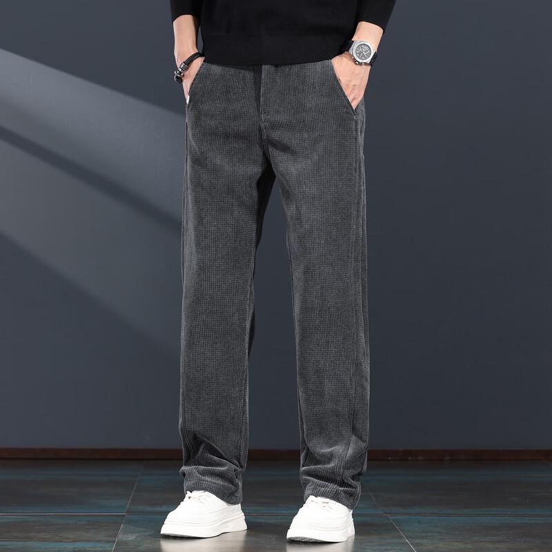 Jie Leinor Мужские вафельные вельветовые прямые повседневные брюки