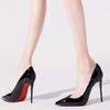 Sexy Niche High Heels Women's Thin Heels Spring and Autumn 2024 New High-end Black Red Sole 9cm Pointed Single Shoes