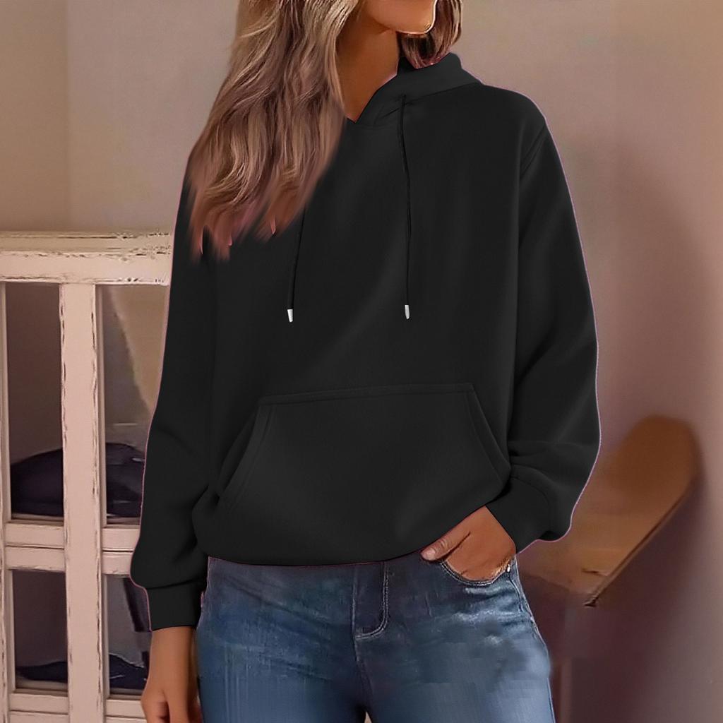 Women's Long Sleeve Oversized Oversized Drop Shoulder Sleeves Women's Hooded Plush Sweatshirt
