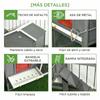 Large Wooden Outdoor Chicken Coop 300x66x116 cm with Nesting Box, Run, Removable Tray, Asphalt Roof, Ramp, Grey