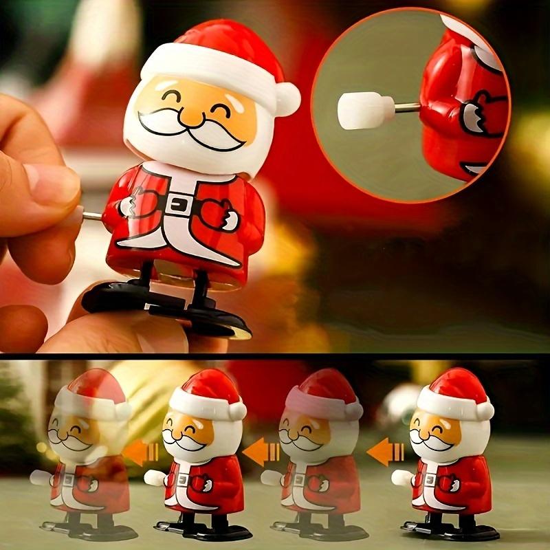 Festive Wind-Up Figurines Jumping & Walking Clockwork Playthings Party Favors Santa Claus Snowman Home Decor Ornament Party Gift