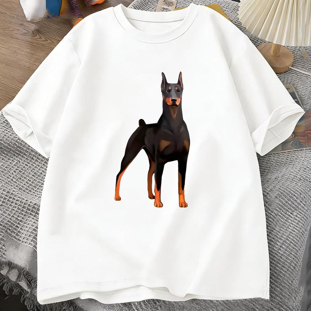 DoberUnisex Принт Унисекс Футболка Хлопок Летняя Круглый Вырез С Коротким Рукавом Топ Удобная Мягкая Футболка Повседневная Рубашка Уличная Одежда
