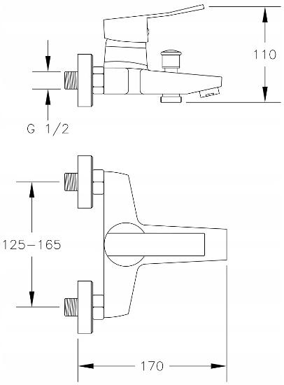 Wall Mounted Single-Handle Bathtub Faucet Madera