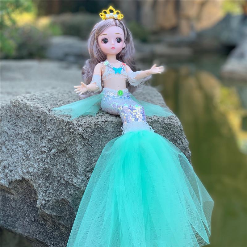 30 см кукла-русалка BJD с одеждой, головные уборы, 13 суставов, модная принцесса, платье русалки для маленьких девочек, аксессуары для кукол, игрушка своими руками в подарок