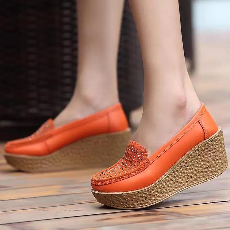 Fashionable Sequin Thick Soled Women's Shoes 2024 Autumn Winter New Trend Anti Slip Comfortable Shoes Outdoor Casual Shoes Heels