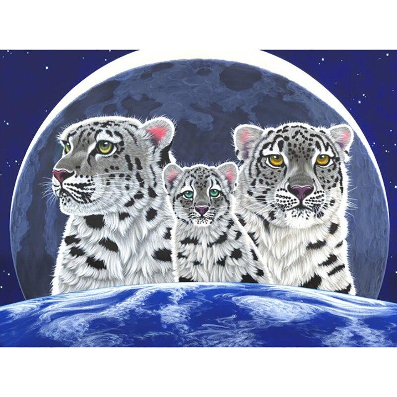 DIY 5D алмазная живопись снежные барсы Алмазная вышивка пейзажи животные вышивка крестиком полная круглая дрель домашний декор подарок