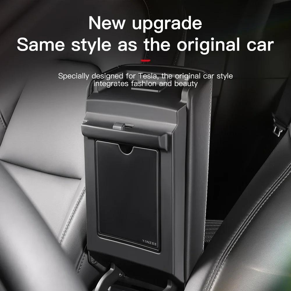 Для Tesla Hidden Storage Box Magnetic Center Console Hidden Storage Box Для Tesla Model 3 Y Armrest Hidden Organizer Accessories