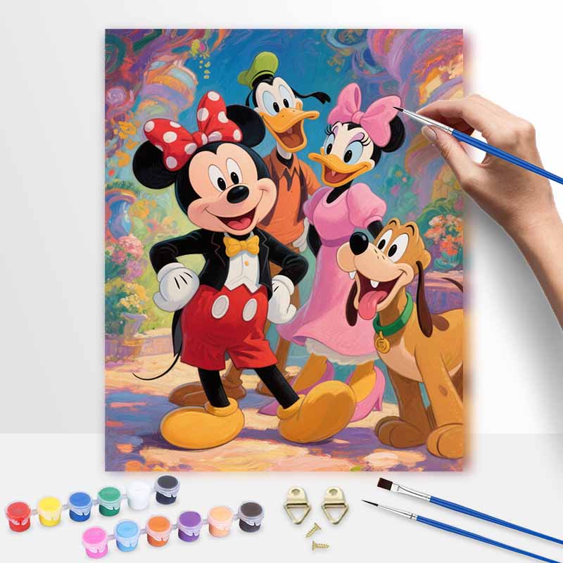 Disney Микки Дональд Дейзи Плуто картина маслом ручная роспись набор для творчества раскраска painting ручная работа DIY домашний декор подарок