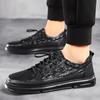 Мужская обувь из натуральной кожи высокого качества, повседневные модные кроссовки, мужская черная крокодиловая кожа, удобная роскошная мужская обувь