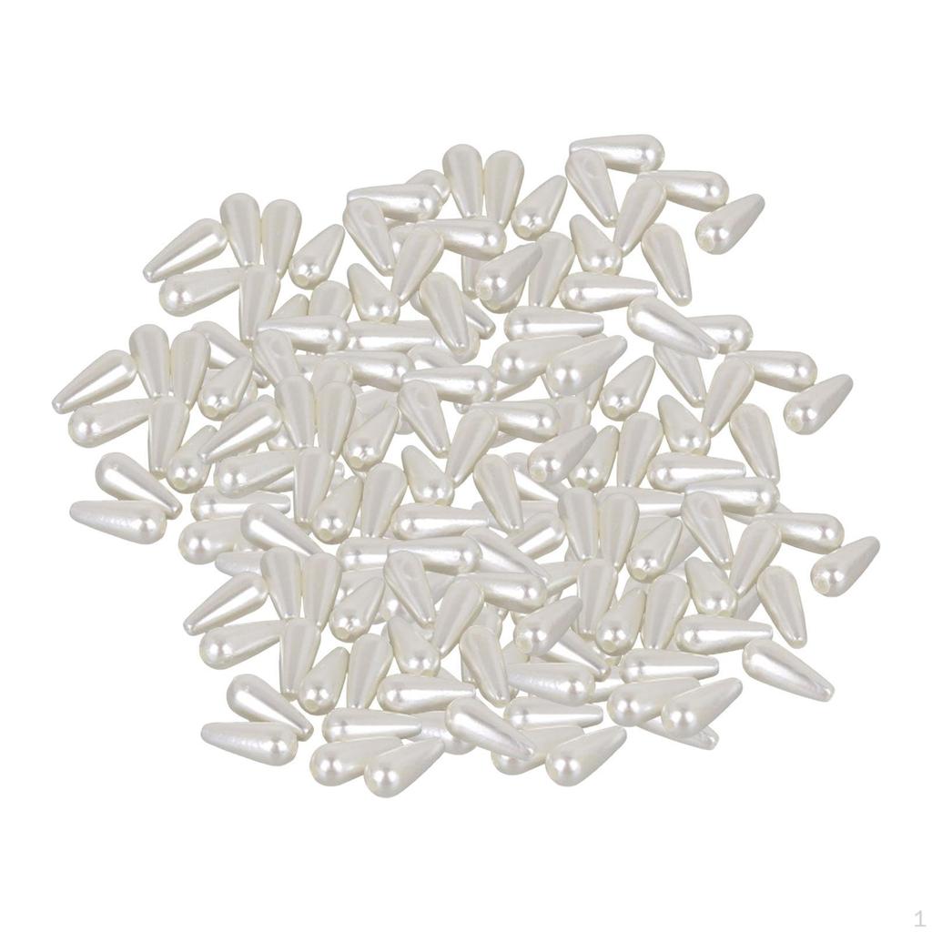 Жемчужные бусины, свободный жемчуг, искусственный жемчуг в форме капли, бусины в форме капли с отверстием для ожерелья