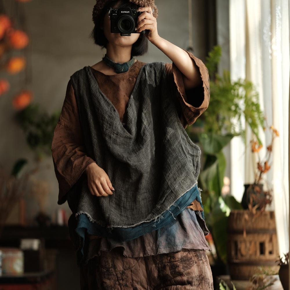 Johnature Женские винтажные пальто однотонные весенние свободные женские пуловеры в китайском стиле