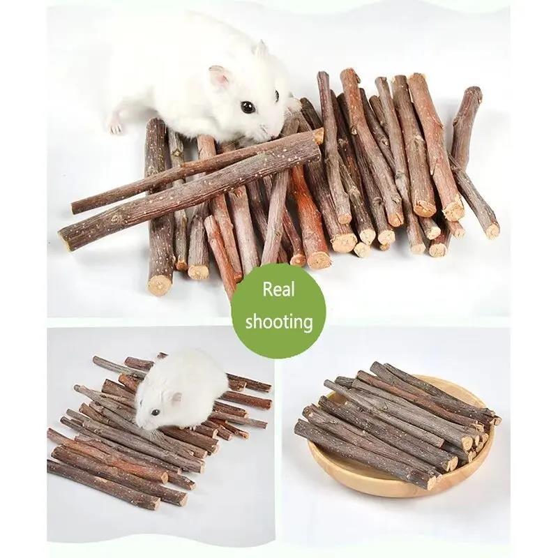 20/40/80/100pcs Hamster Rabbit Teeth Grinding Apple Tree Stick Minerals Molar Stone Toys for Chinchilla Hamster Pet accessories 5