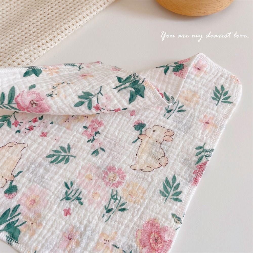 Мягкое полотенце для слюны с цветочным принтом, квадратный детский впитывающий носовой платок, милое детское полотенце для лица