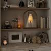 Spooky Silhouette Mirror Halloween Light Up Ghost Mirror, Holding Candle on Festival Atmosphere Decorations Indoor for Wall Table Mantel Room