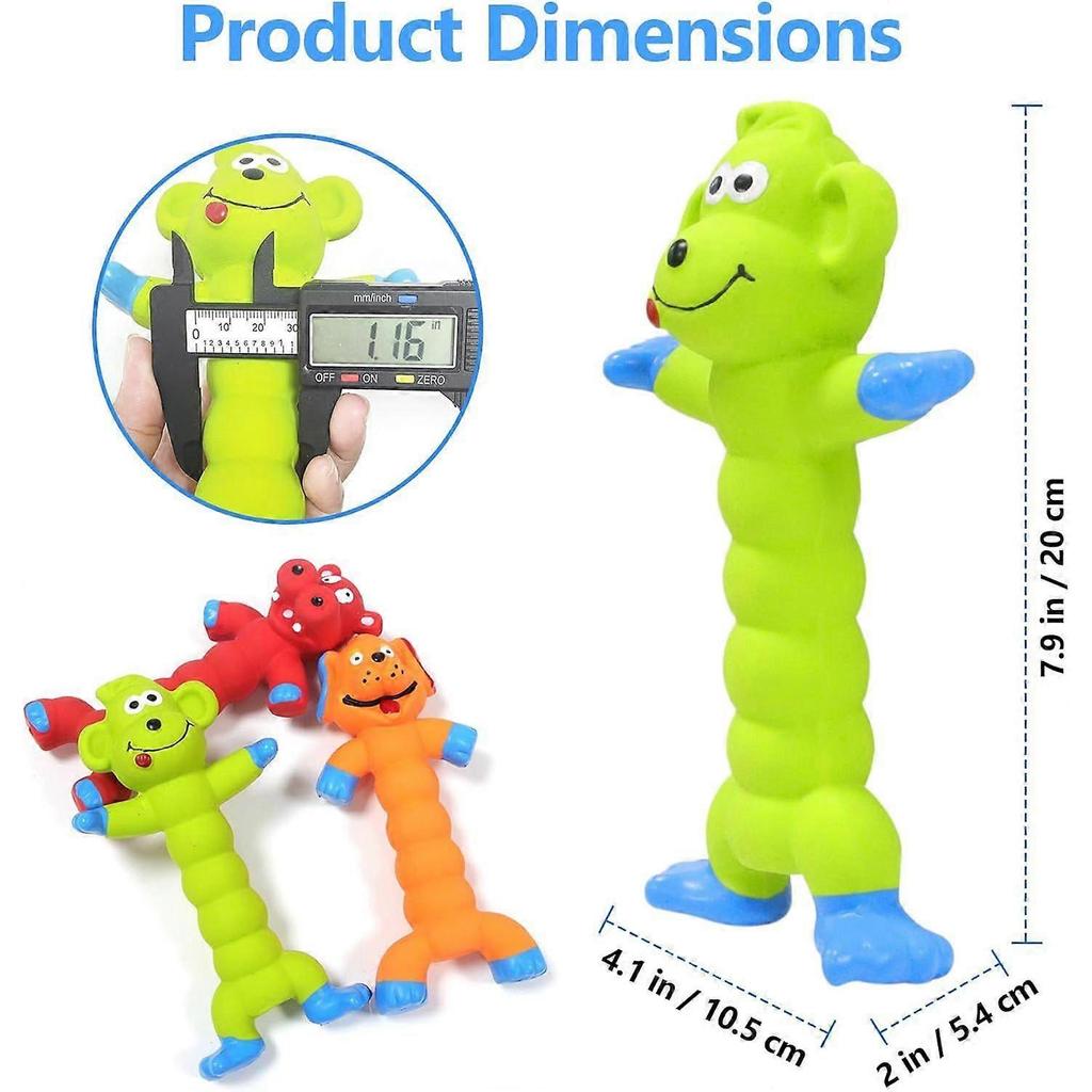 Dog Squeaky Toys Interactive Dog Toys - 3 Pack Rubber Chew Toys for Indoor Dogs to Chase, Fetch and Exercise, Medium & Large Dogs Toys for Boredom Rel