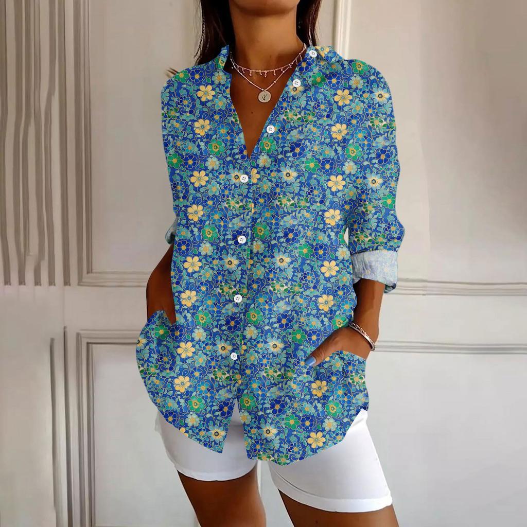 Womens Button Down Shirt  Long Sleeve Shirts For Women Print Graphic  Blouse Top