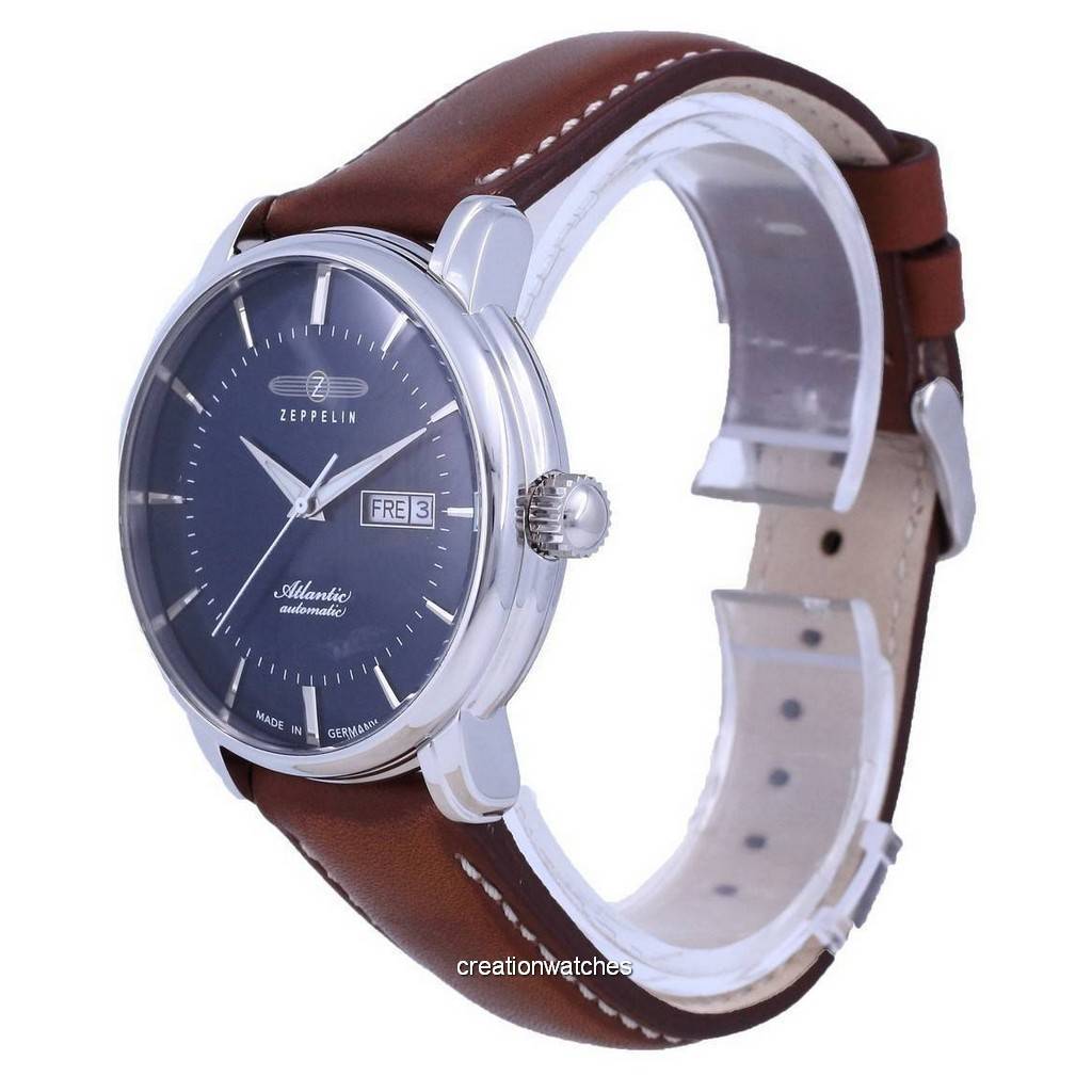 Zeppelin Atlantic Blue Dial Leather Automatic 8466-3 84663 Мужские часы