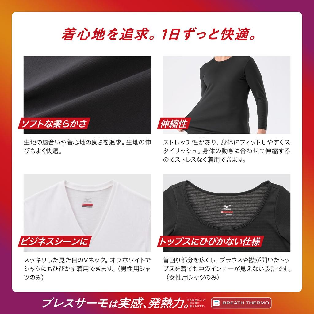 Mizuno Breath Thermo для повседневной носки с коротким рукавом, размер S, нижнее белье, теплогенерирующее термобелье, тонкое, для использования, мужская футболка с V-образным вырезом, молочно-белый,
